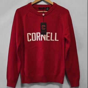 Heritage Collection Cornell Applique Sweater Size M Intarsia Red Crew University